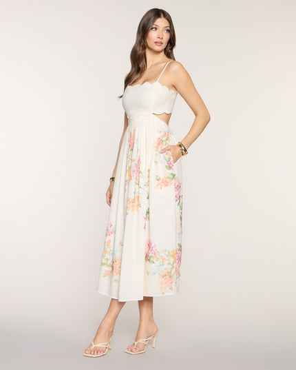 Ember Floral A-Line Midi Formal Dress