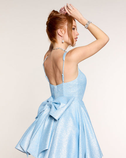 Emery Glitter Bow A-Line Mini Dress