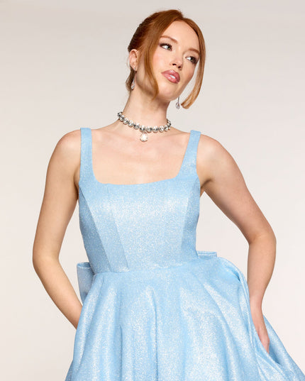 Emery Glitter Bow A-Line Mini Dress
