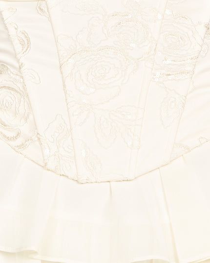 Brenley Floral Sequin Corset Ruffle Dress