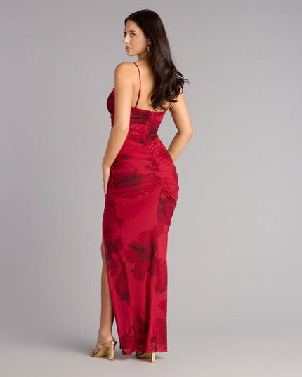 Lily Abstract Print Mermaid Formal Dress