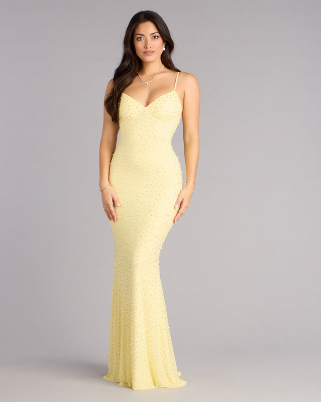 Anisa Pearl Rhinestone Mermaid Formal Dress