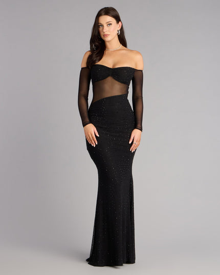 Azarliah Rhinestone Mesh Mermaid Formal Dress
