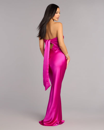 Priya Satin Tie Back Formal Dress