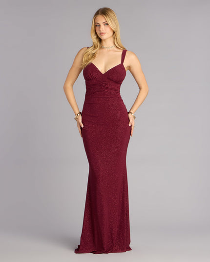 Bailey Glitter Low Back Mermaid Formal Dress