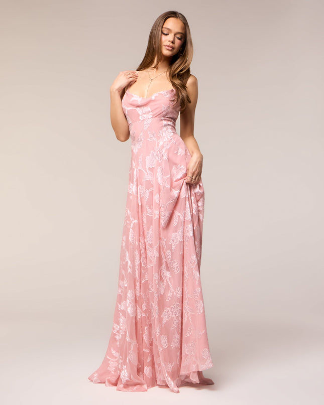 Vivienne Floral Brocade Lace-Up Dress