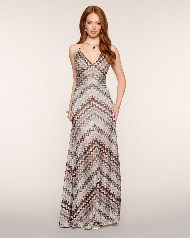 Chantelle Chevron A-Line Formal Dress