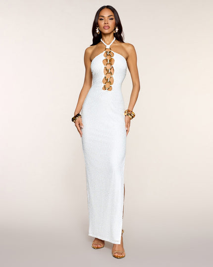 Jasmine Halter Slit Formal Dress