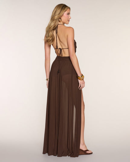 Amara Mesh Halter A-Line Formal Dress