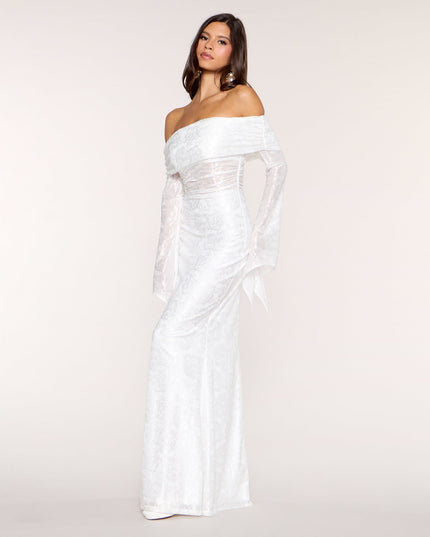 Aviana Lace Off-Shoulder Mermaid Formal Dress