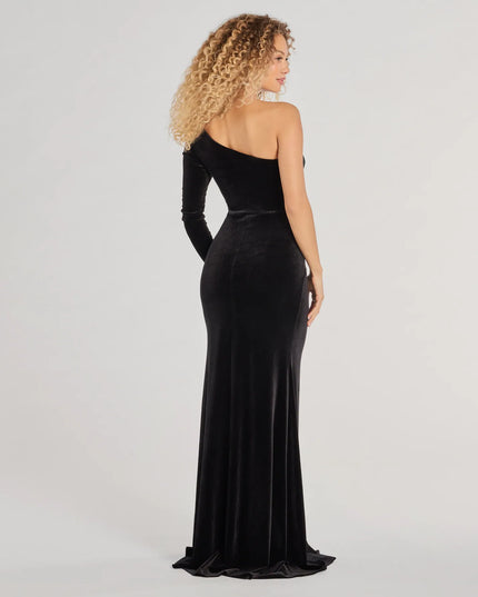 Sasha One-Shoulder Mermaid Velvet Formal Dress