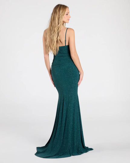Corrina Cowl Neck Mermaid Glitter Formal Dress