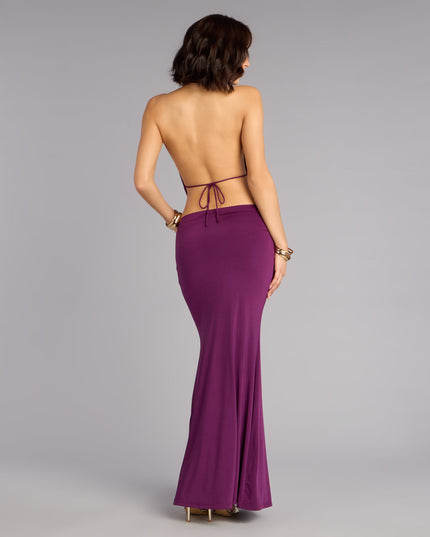 Moonlit Muse Cutout Halter Maxi Dress