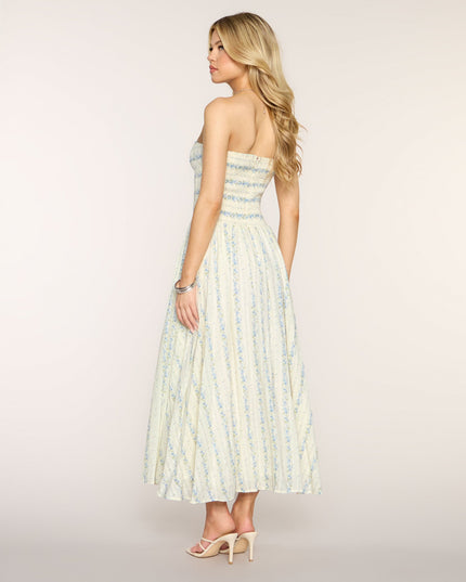 Sunday In Bloom Strapless Midi Dress