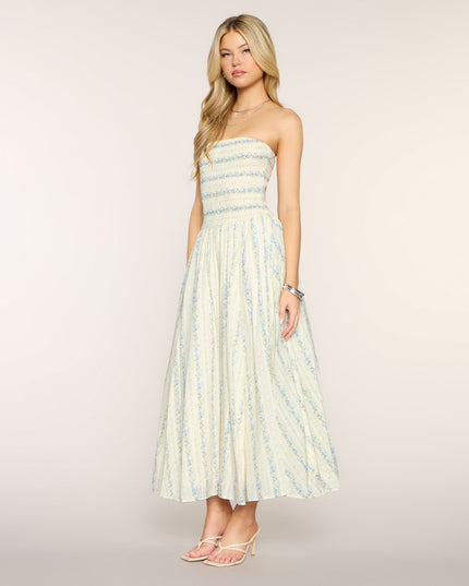 Sunday In Bloom Strapless Midi Dress