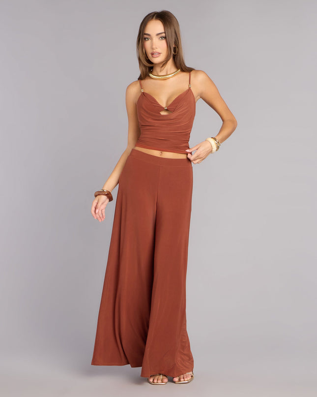 Effortless Chic Beaded Cowl Neck Top