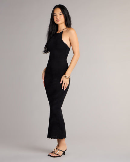 It Girl High Neck Lace Up Maxi Dress