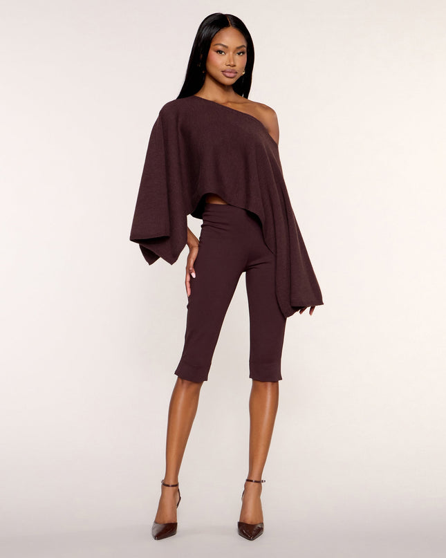Angle Shift Asymmetrical Poncho Sweater