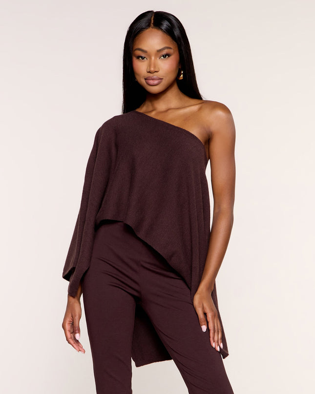 Angle Shift Asymmetrical Poncho Sweater