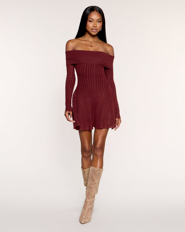 Wrapped Up Cute Off-The-Shoulder Dress