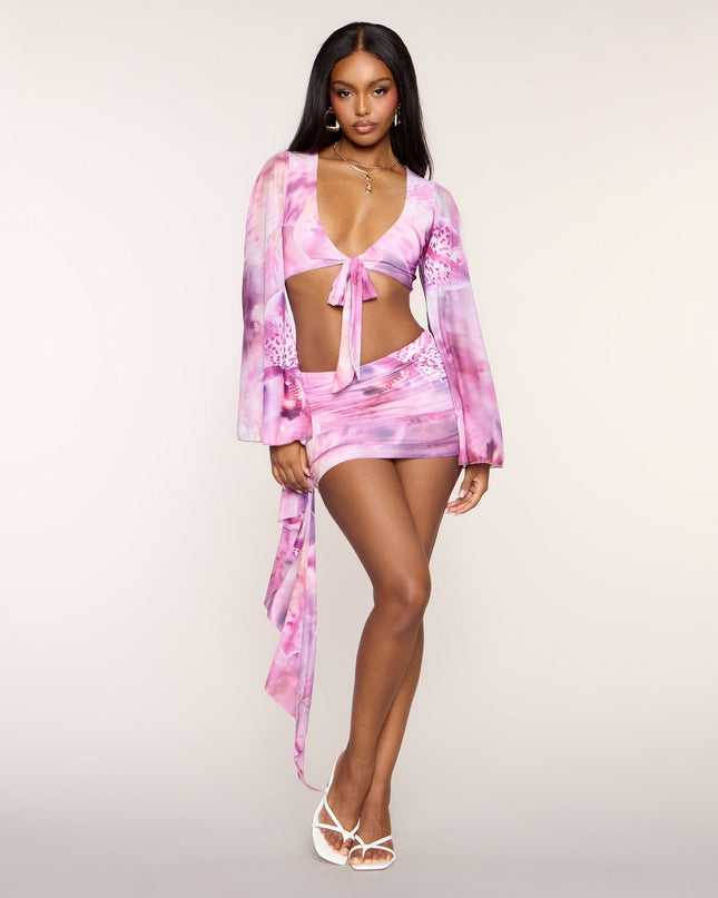 Dream State Flare Sleeve Crop Top