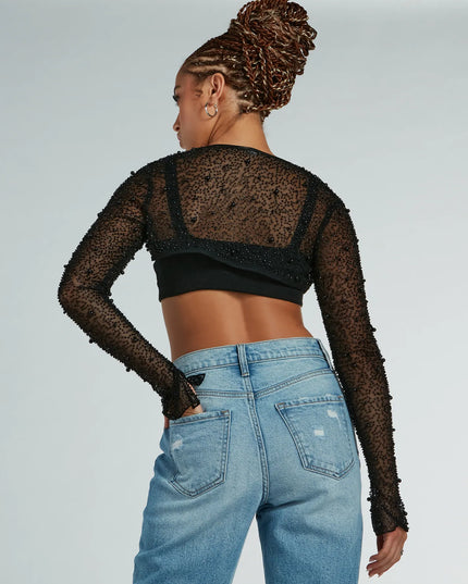 Abundant Luxury Faux Pearl Bead Bolero