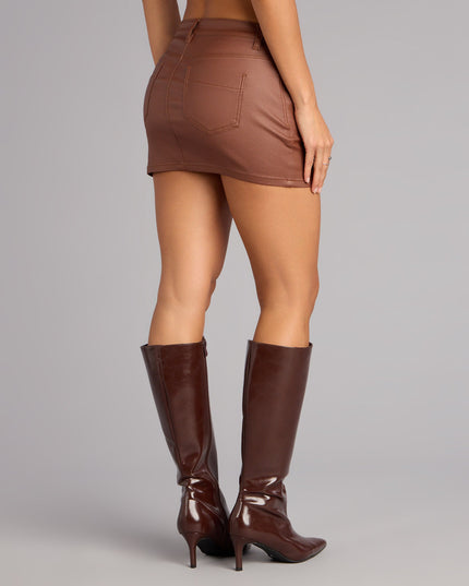 Cut Clean Faux Leather Mini Skirt