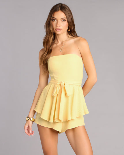 Sunlit Sweetheart Lace Back Romper