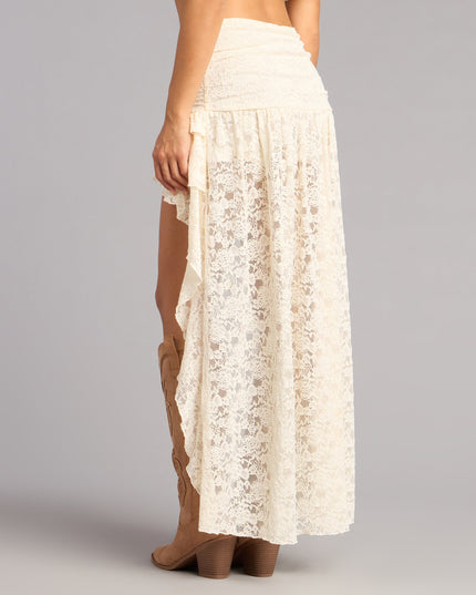 Boho Nights Lace High-Low Skirt