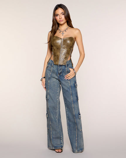Pocket Full Of Plans Cargo Denim Jeans