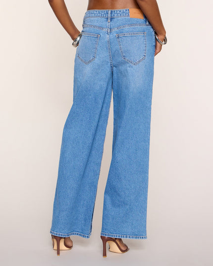 All Fastened Button Up Wide-Leg Jeans