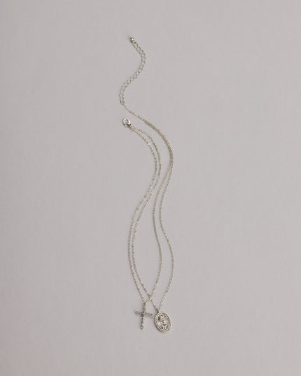 Dainty Blessings Cross Pendant Necklace