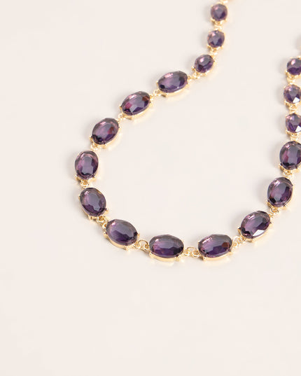 Polished Detail Gemstone Necklace