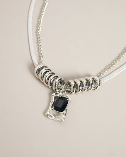 Worth The Close Up Layered Gem Pendant Necklace