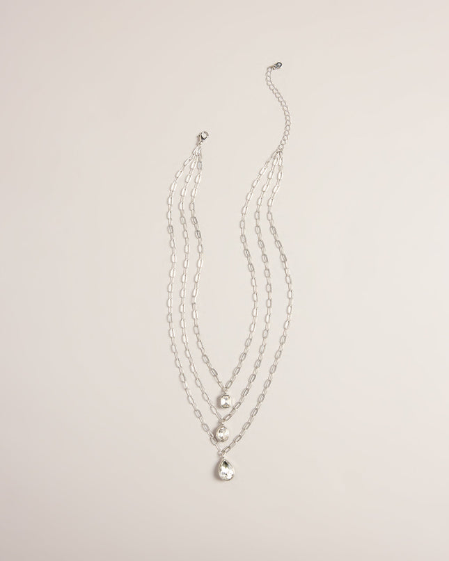 Triple Take Rhinestone Layered Necklace
