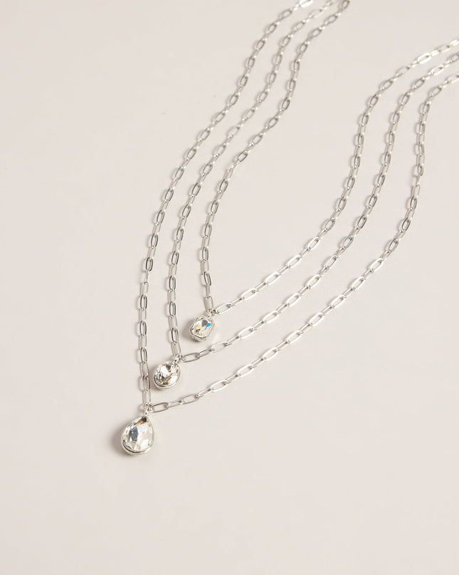 Triple Take Rhinestone Layered Necklace