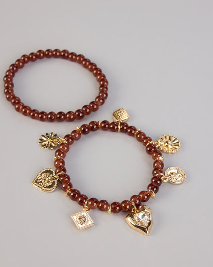 Charm Vibes Beaded Bracelet Duo