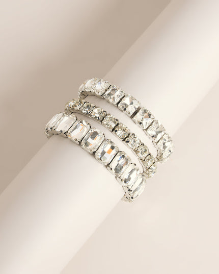 Stacked Up Rhinestone Bracelet Set