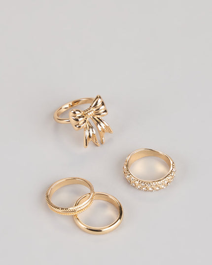 Tied To Shine Four-Piece Ring Set