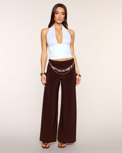 Low Key Icon Rib Knit Halter Crop Top