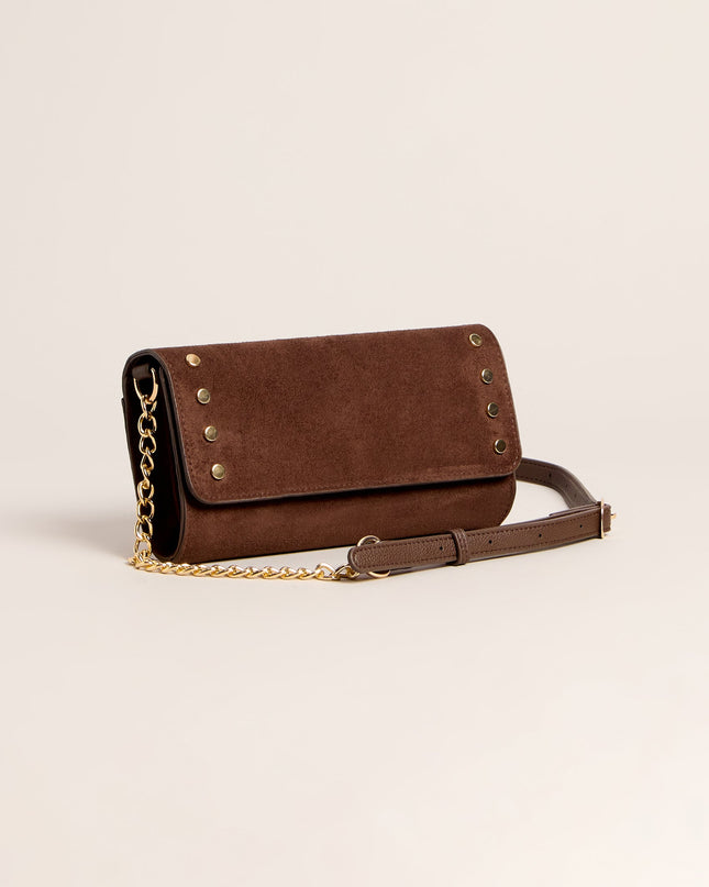 City Stud Suede Studded Crossbody Bag