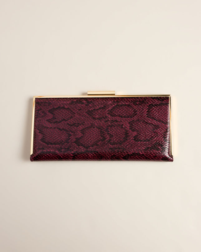 Wild Card Snake Print Faux Leather Clutch