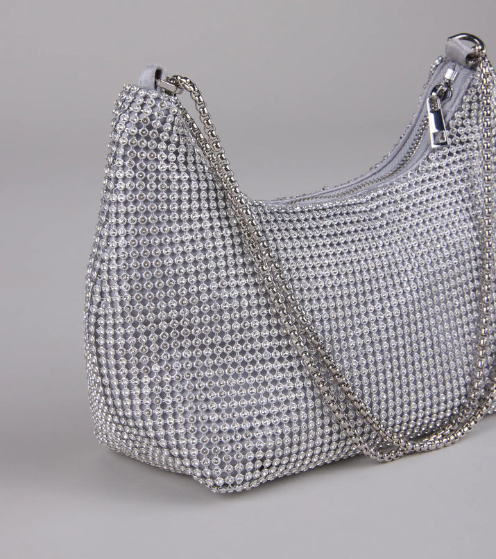 Glamour Girlie Rhinestone Mesh Shoulder Bag