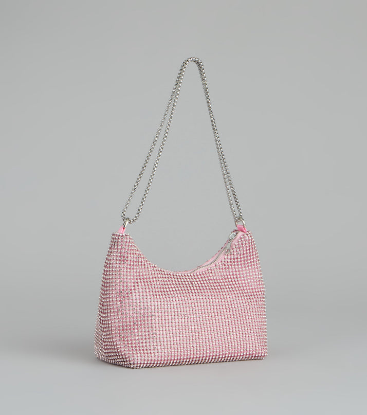 Glamour Girlie Rhinestone Mesh Shoulder Bag
