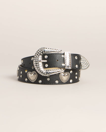 Love Struck Rhinestone Heart Belt