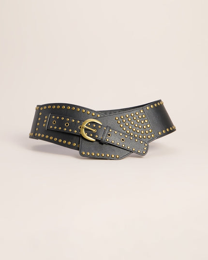 Waist Rules Studded Wide Belt