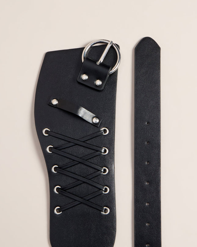 Waist Game Lace Up Faux Leather Belt