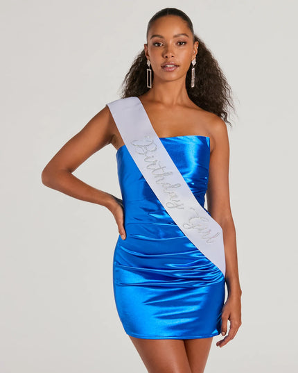 Birthday Girlie Rhinestone Satin Sash
