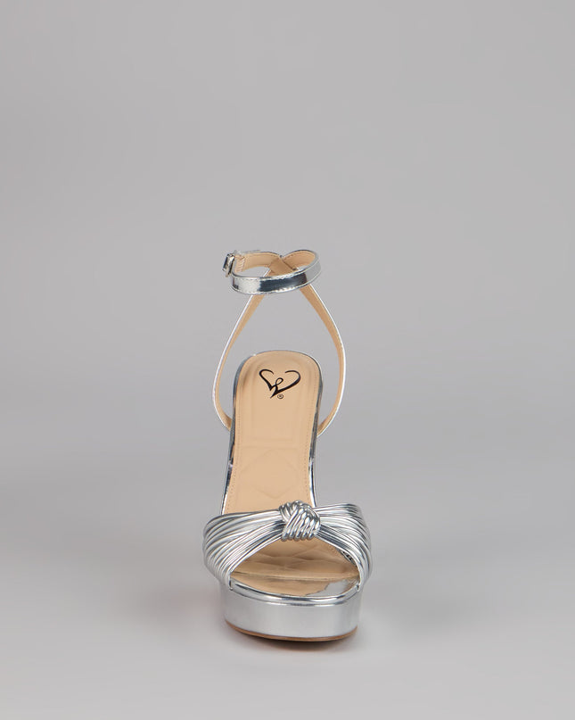 Disco Glow Metallic Knot Platform Heels