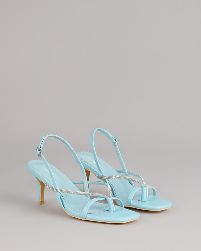 Icy Plans Rhinestone Thong Slingback Heels